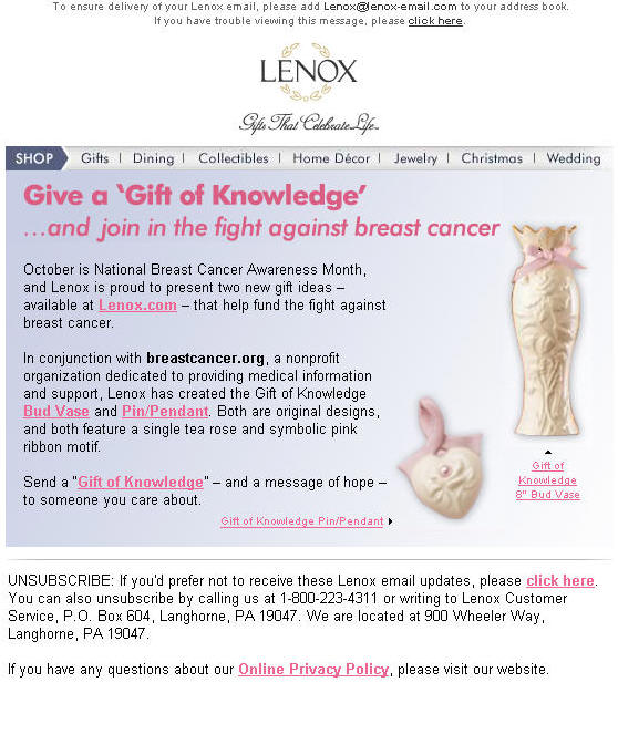 Give a 'Gift of Knowledge' and join in the fight against breast cancer