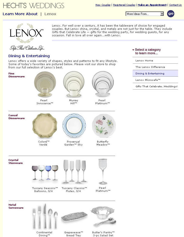 Lenox offers a wide variety of shapes, styles and patterns to fit any lifestyle.