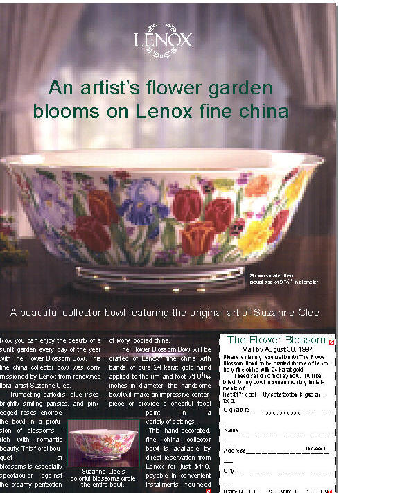 An artist's flower garden blooms on Lenox fine china