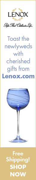 (Image of wine glass) Toast the newlyweds with cherished gifts from Lenox.com