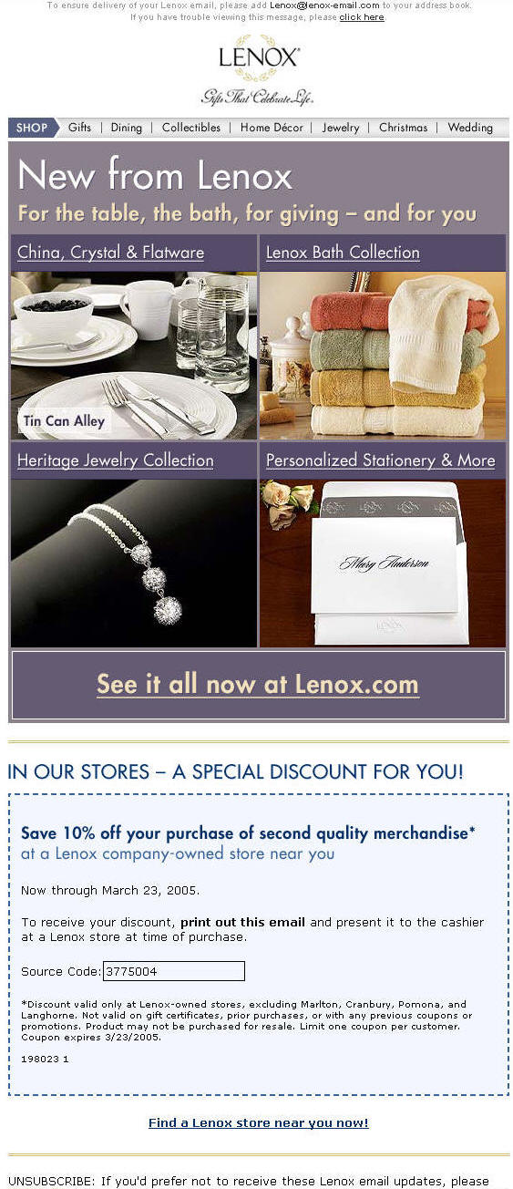 New from Lenox for the table, the bath, for giving - and for you
